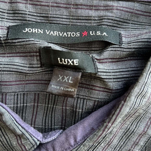 JOHN VARAVATOS STRIPED BUTTON-DOWN SHIRT - Picture 3 of 4